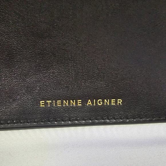 Etienne Aigner Cow Hyde and Leather Purse Black NWT  Retails $1200 - Picture 9 of 11